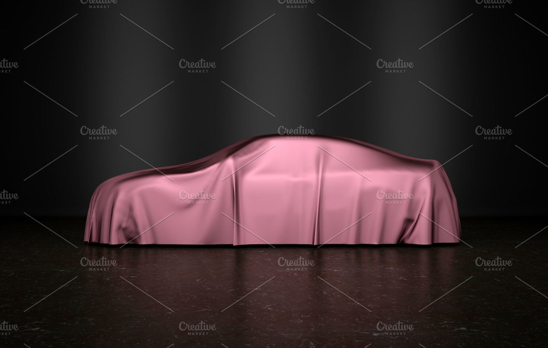 car covered cloth side view, a Transportation Photo by digibox