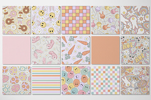 Groovy Easter Spring Pattern Set