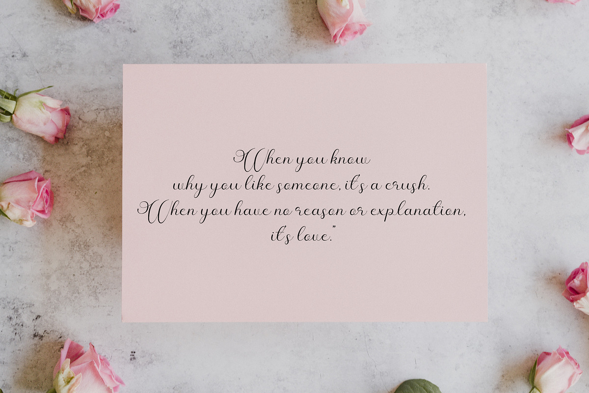 Flower Script Font, a Script Font by Densu Creative (Photo 4 of 9)