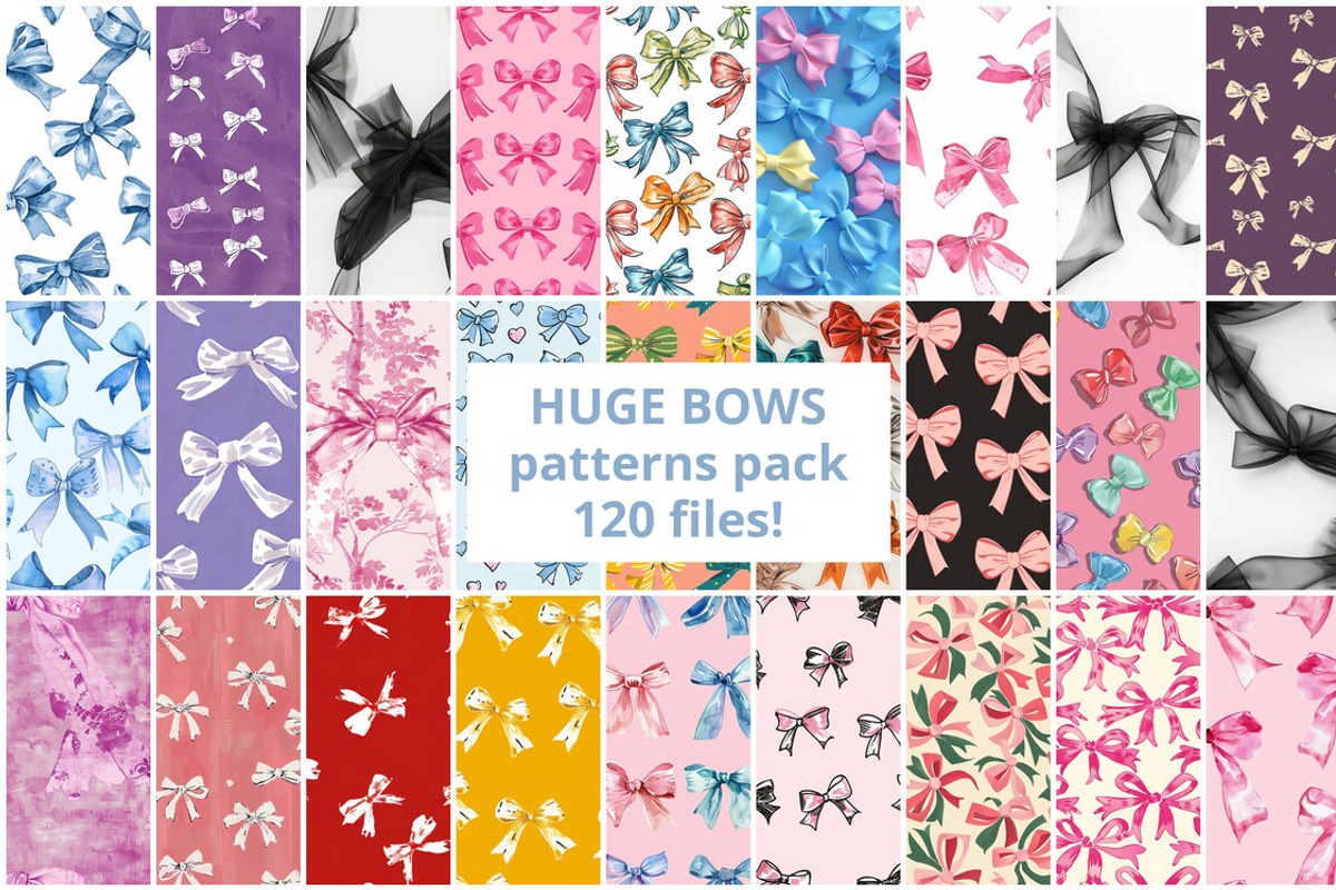 120 Bows Seamless Patterns, a Pattern Graphic by mkStudioLab (Photo 1 of 6)