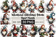 Whimsical Christmas Gnome Clipart, an Illustration by Black Bird Studio (Thumbnail 1 of 6)