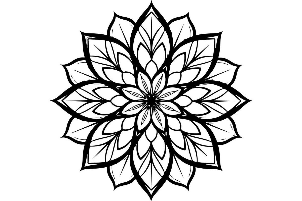 Minimal Black Lotus Mandala, a Decorative Illustration by Designer_Momina (Photo 19 of 21)