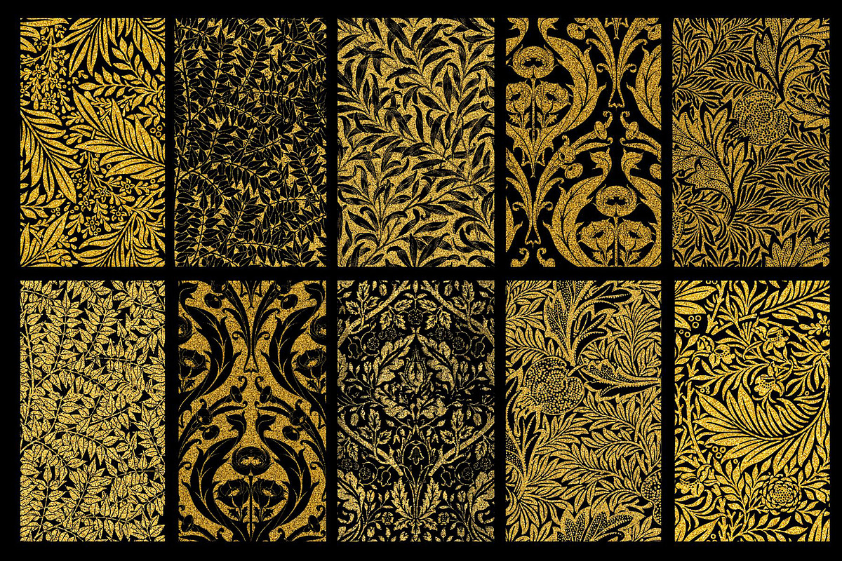 Gold Glitter William Morris Patterns, a Pattern Graphic by ARTOZEN DIGITAL (Photo 16 of 20)