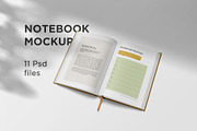 Notebook mockup, a Books & Magazine Mockup by graphiccrew (Thumbnail 1 of 12)