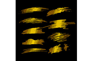 Golden brush strokes and scratch, an Illustration by pikepicture