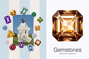 Gemstone Graphics Set, an Object Graphic by Polli Deeva (Thumbnail 4 of 11)