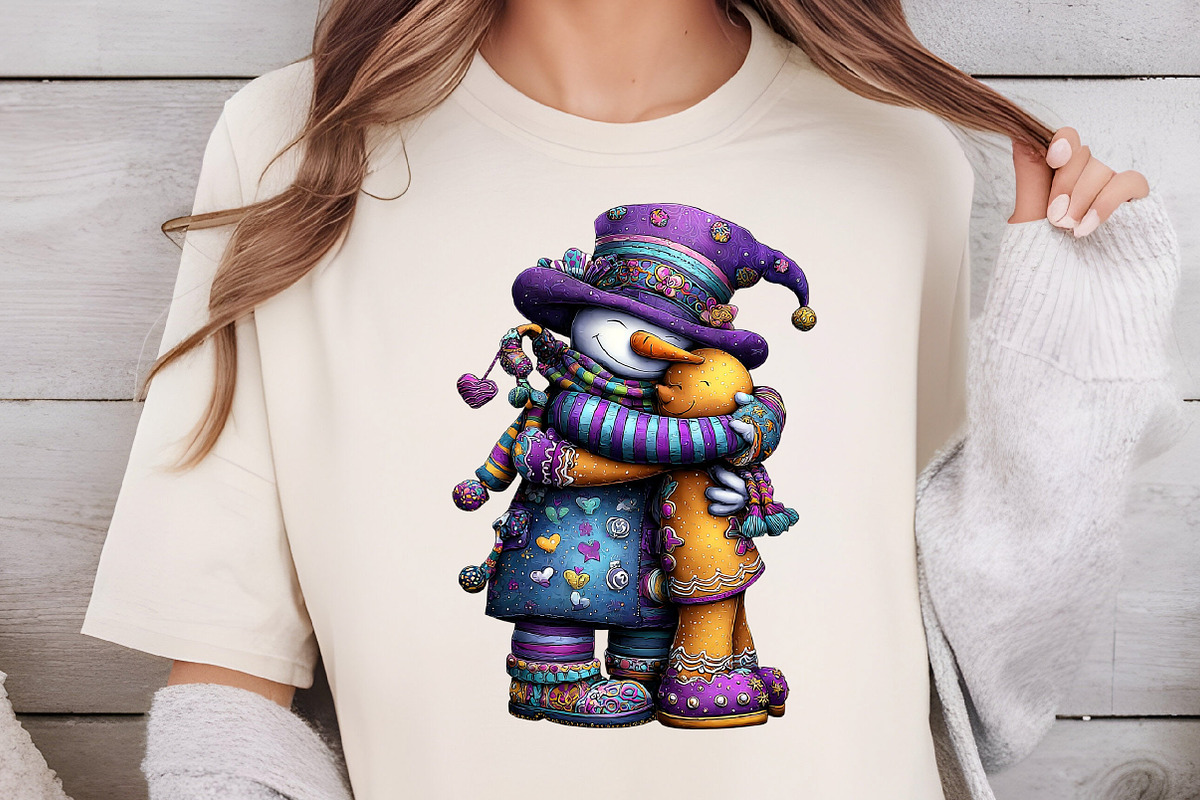 Whimsical Christmas Snowman Clipart, an Illustration by DreamCafeArt (Photo 6 of 6)