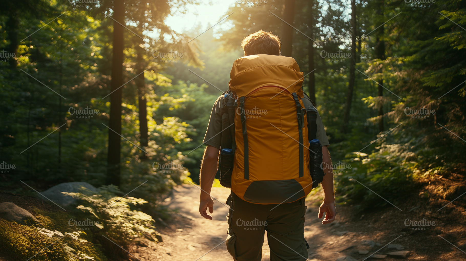 Hiker with a yellow backpack, a Sports & Recreation Photo by MistyDay