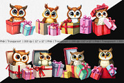 Owl Clipart Gift, a Graphic by Artnoy (Thumbnail 2 of 5)