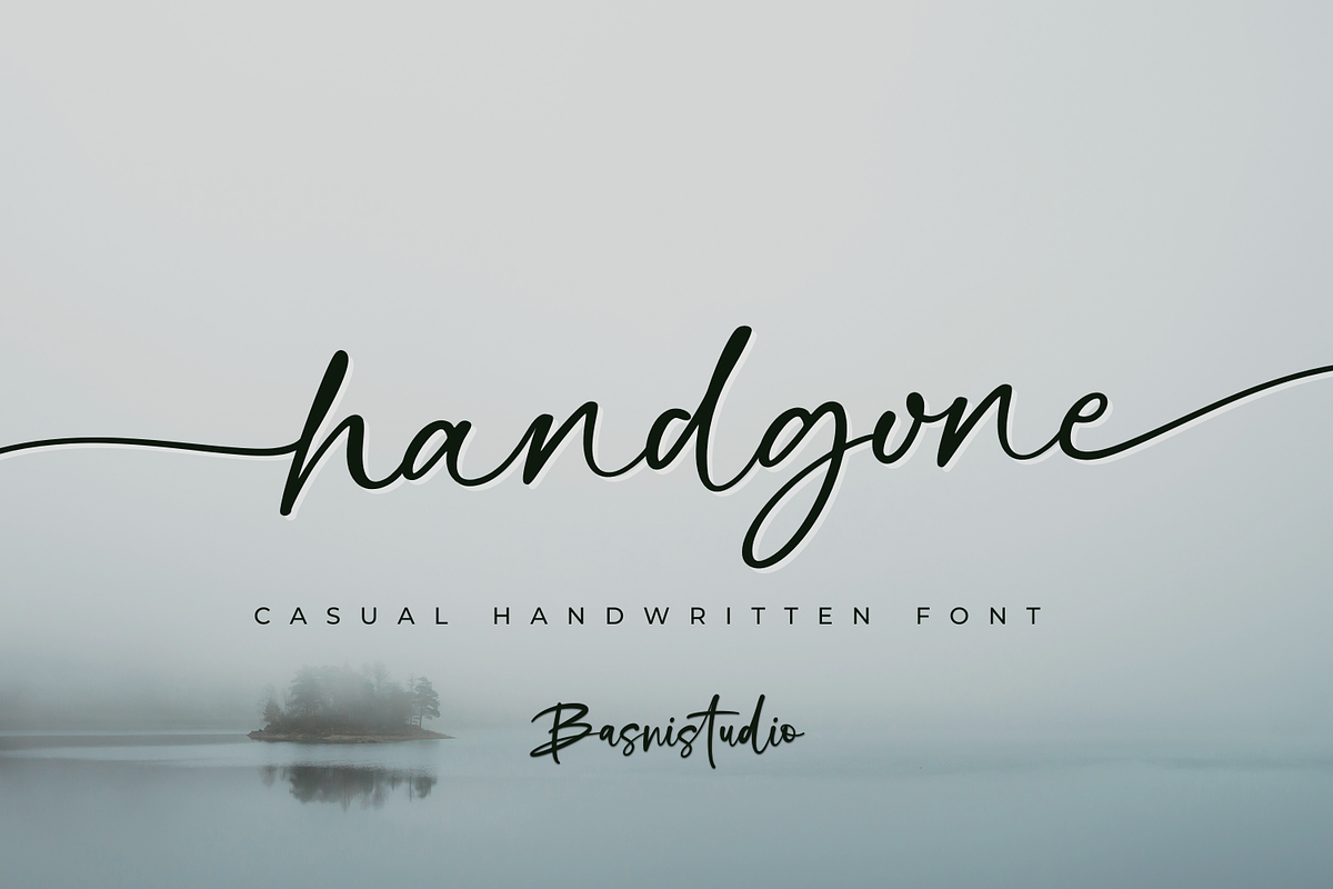 Handgone a handwritten font, a Handwritten Font by Basnistudio (Photo 1 of 16)
