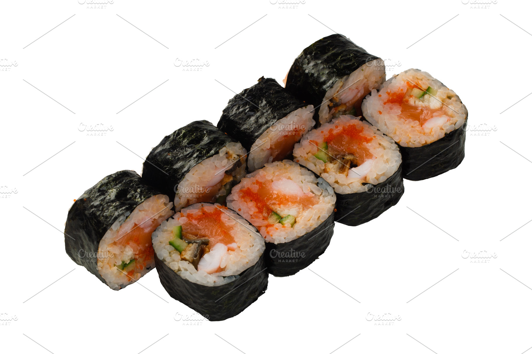 Asian cuisine japanese cuisine sus featuring sushi, food, and roll, a Food & Drink Photo by oleghz