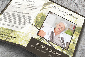 Green Leaves Funeral Program