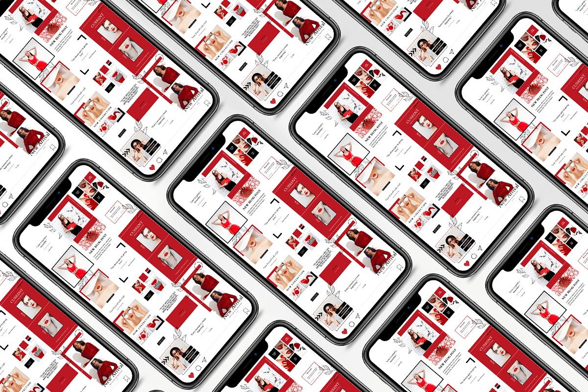 Red Instagram Puzzle Template