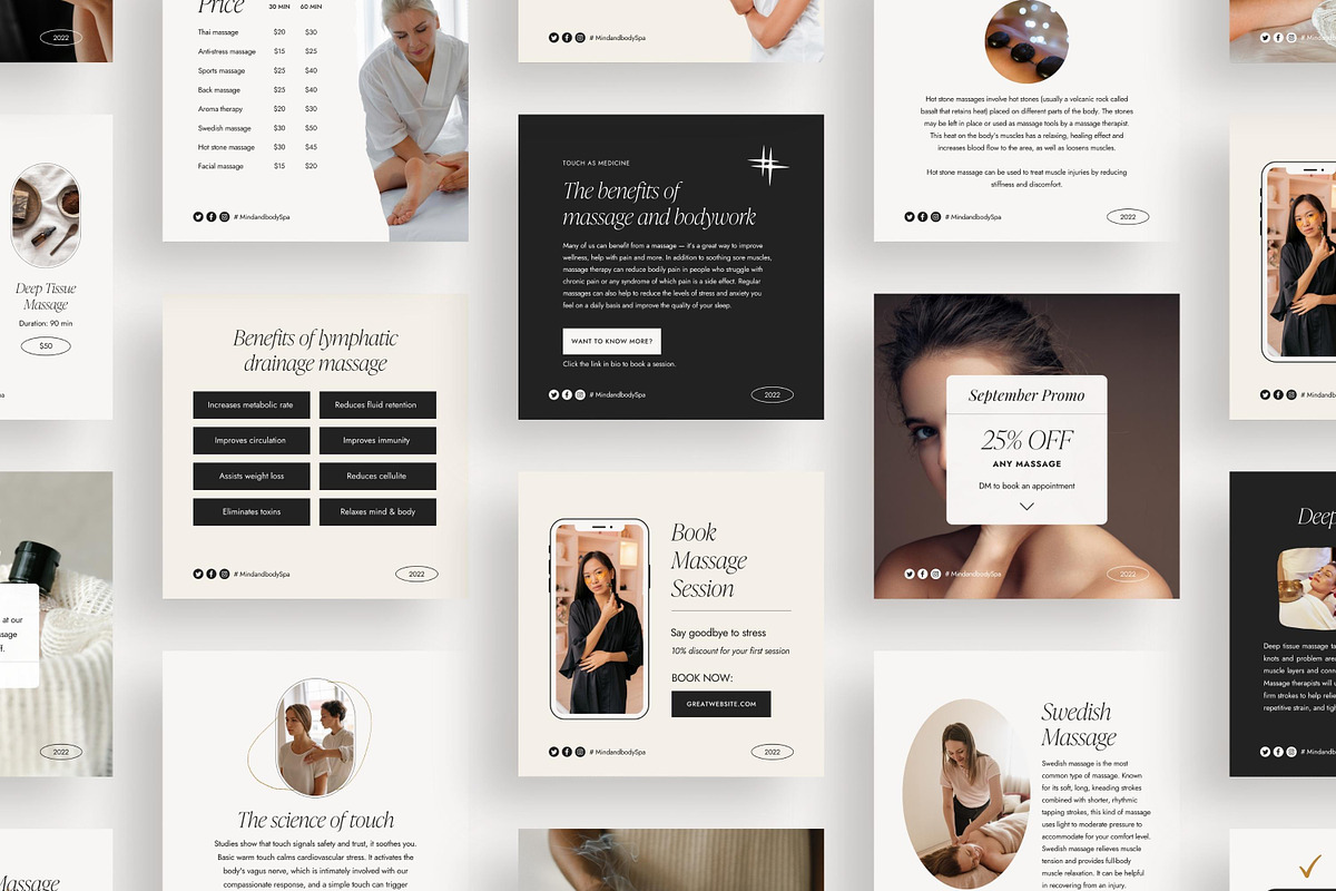 Canva Massage Therapist templates, a Social Media Template by LiliesandBerries (Photo 10 of 21)