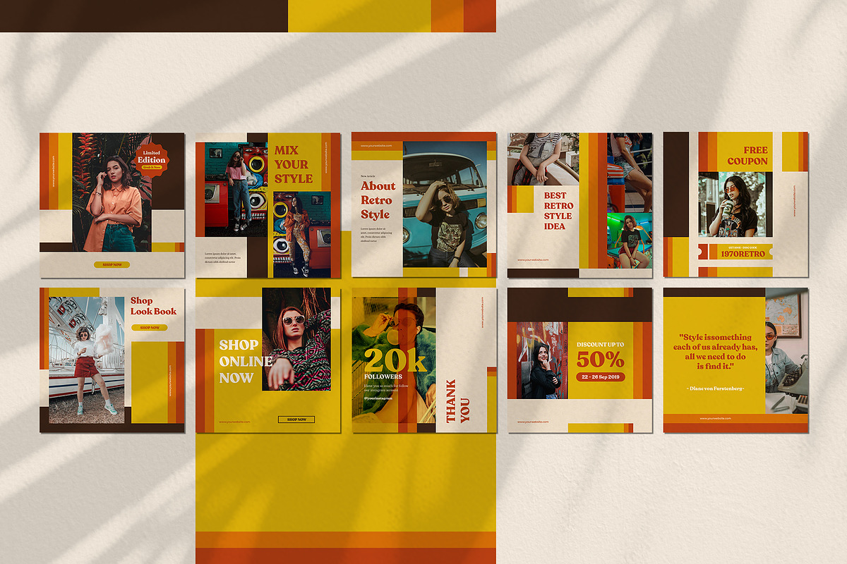 Retro Style - Instagram Pack, a Social Media Template by uyo66 (Photo 6 of 6)