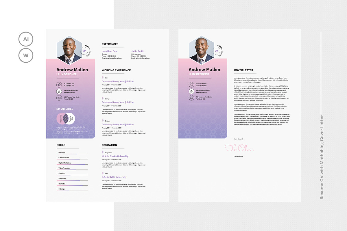 Resume Microsoft Word, a Resume Template by iDoodle Studio (Photo 1 of 4)
