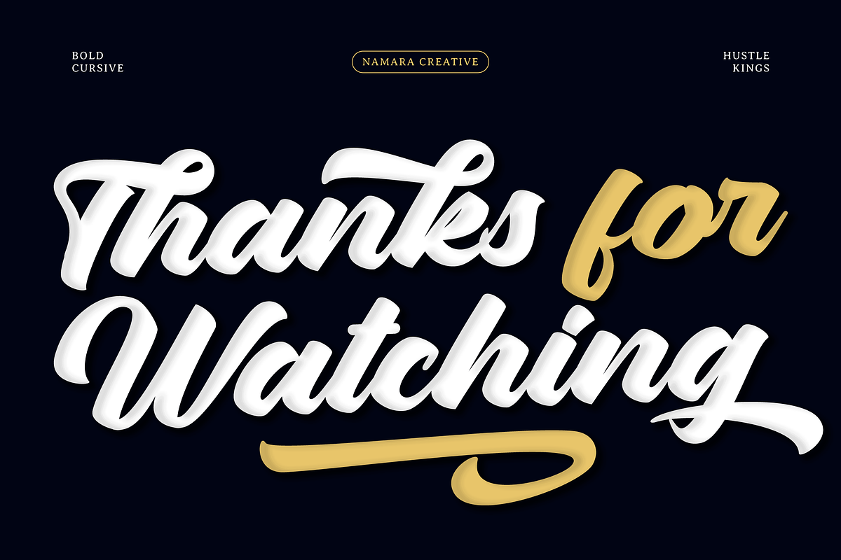 Hustle Kings - Bold Script Fonts, a Script Font by Namara Creative Studio (Photo 11 of 11)