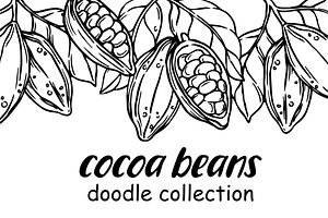 Cocoa beans. doodle collection, a Food Illustration by made by Tanya
