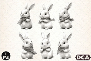 Watercolor Bunny Illustration PNG, an Animal Illustration by DreamCafeArt