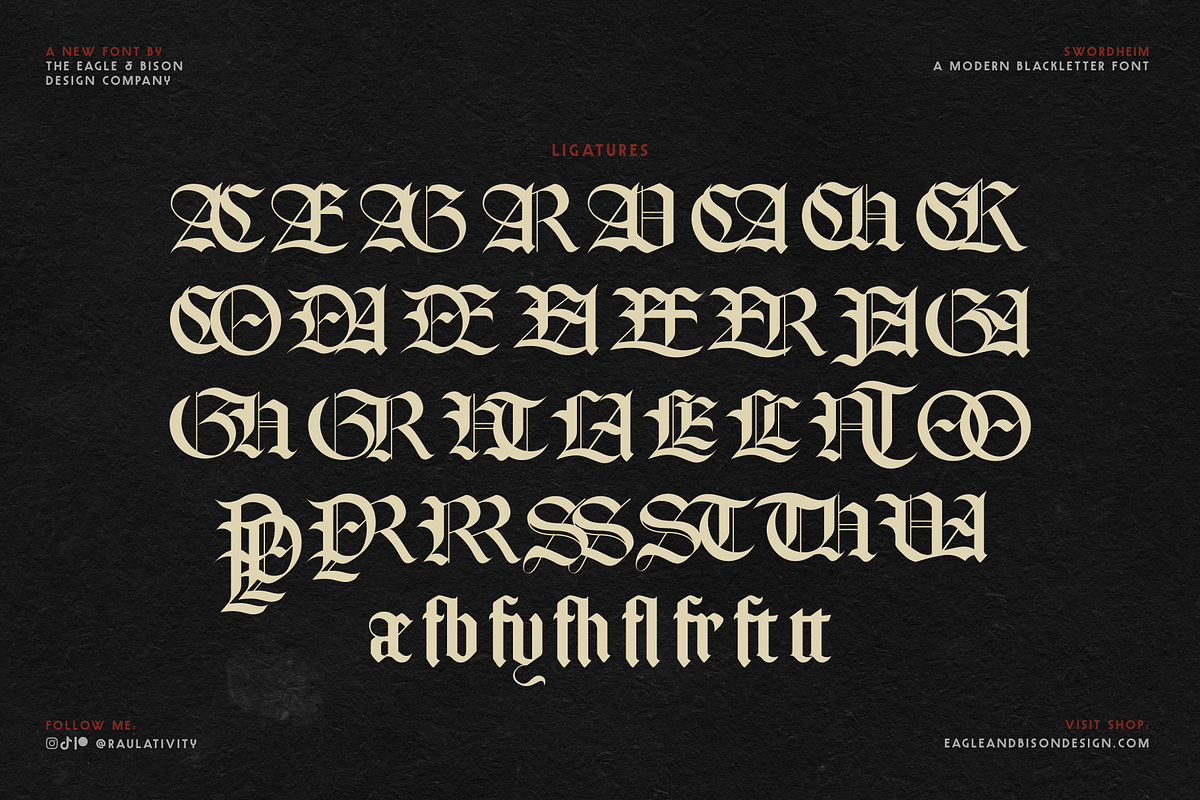 Swordheim, a Blackletter Font by Eagle & Bison Design Co. (Photo 5 of 5)