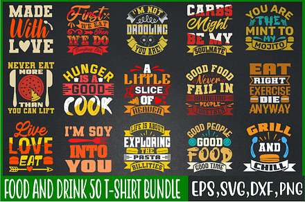 Food & Drink typography Tshirt SVG