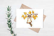 Watercolor Autumn Animals Clipart, a Seasonal Illustration by Canvas Craft (Thumbnail 7 of 9)