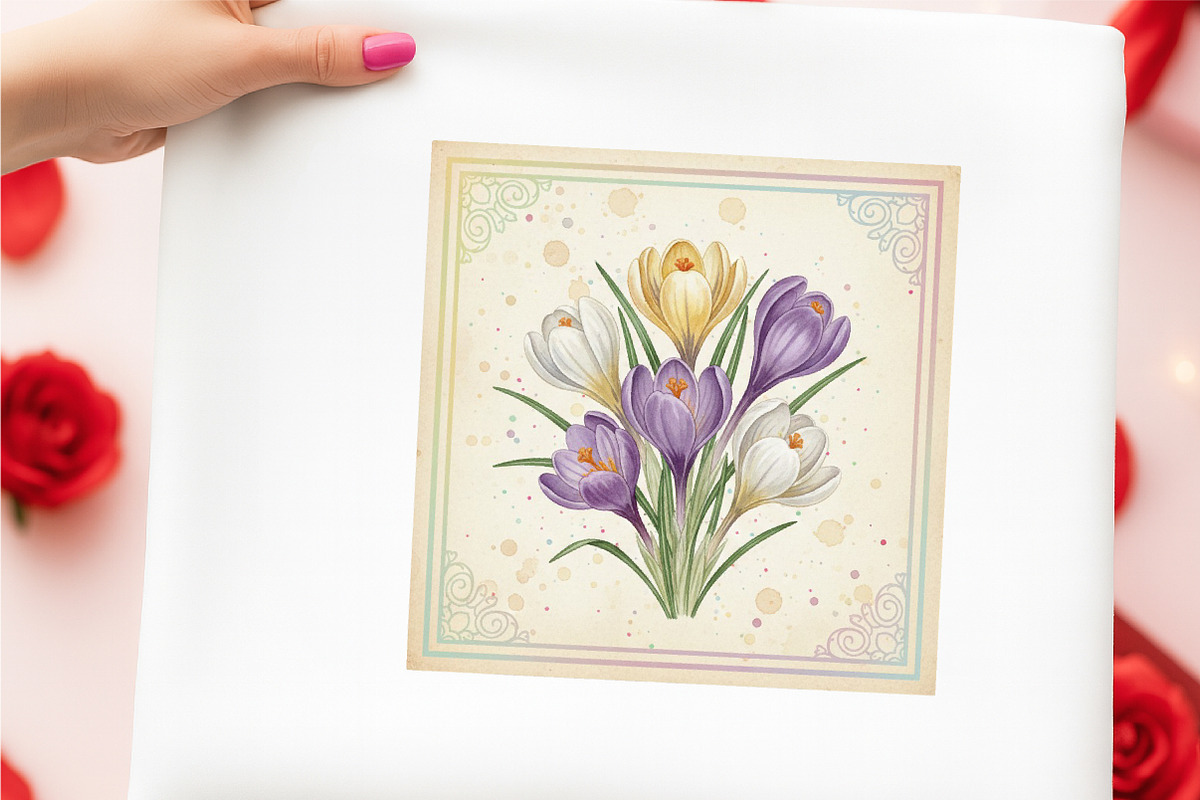 Vintage Spring Flowers Label PNG, an Illustration by GatewayDesign (Photo 5 of 6)