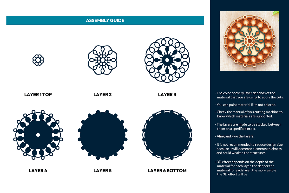 3D Orchid Flower Mandala - SVG Cut F, an Object Graphic by Arshad Ali (Photo 2 of 8)