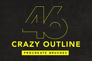 46 Outline brushes procreate, a Brush Add-On by Endete & Mazak brushes (Thumbnail 1 of 9)