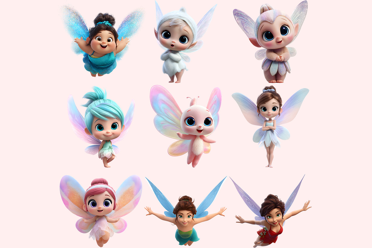 Fairy Clipart PNG Bundle, a Graphic by M9 Design (Photo 2 of 9)