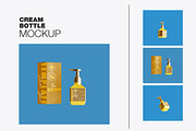Cream Bottle with Box Mockup, a Mockup by OneVectorStock (Thumbnail 1 of 10)