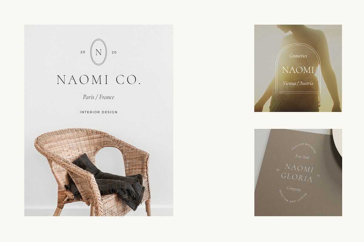 Naomi Minimal Logo Kit Ai,Eps,Psd, a Branding & Logo Template by Feel This (Photo 5 of 13)