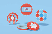 Set of Pin Button Mockup, an Advertising Mockup by skybluecreative (Thumbnail 2 of 2)