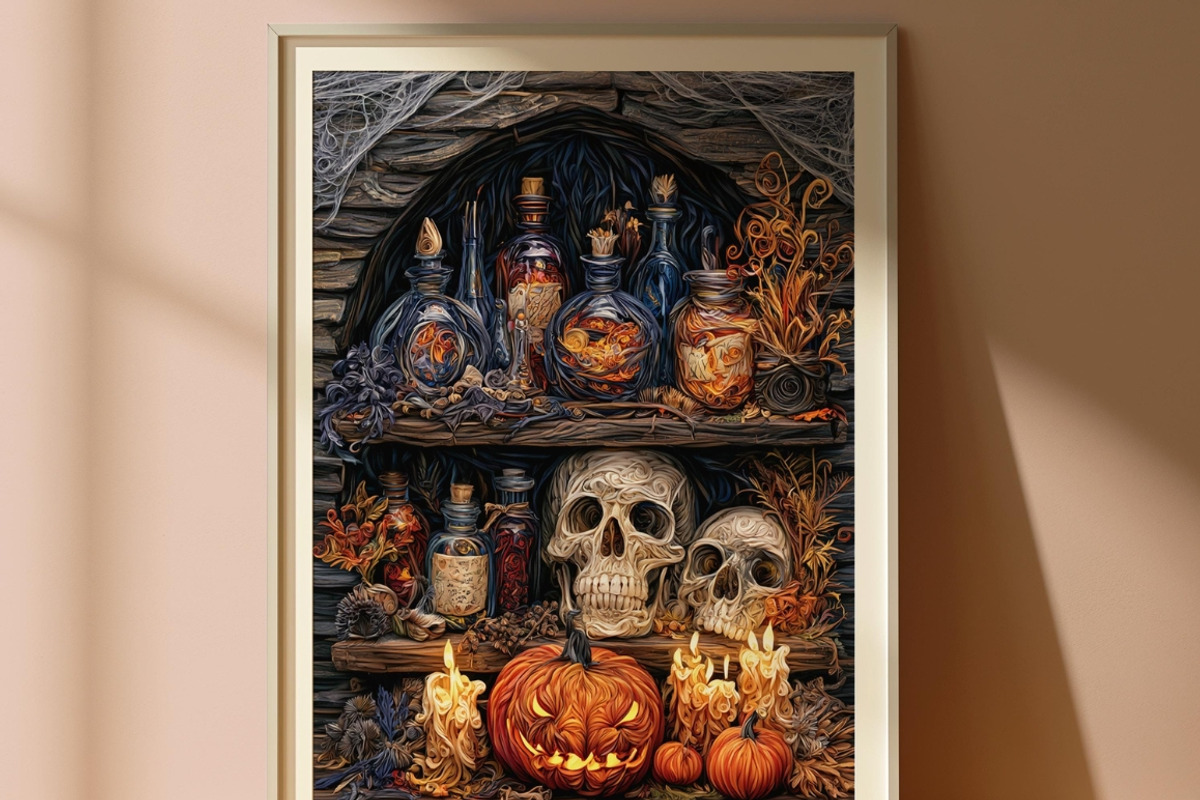 Quilled Halloween Wall Art Set, a Seasonal Illustration by PrintablesByFranklyn (Photo 8 of 14)