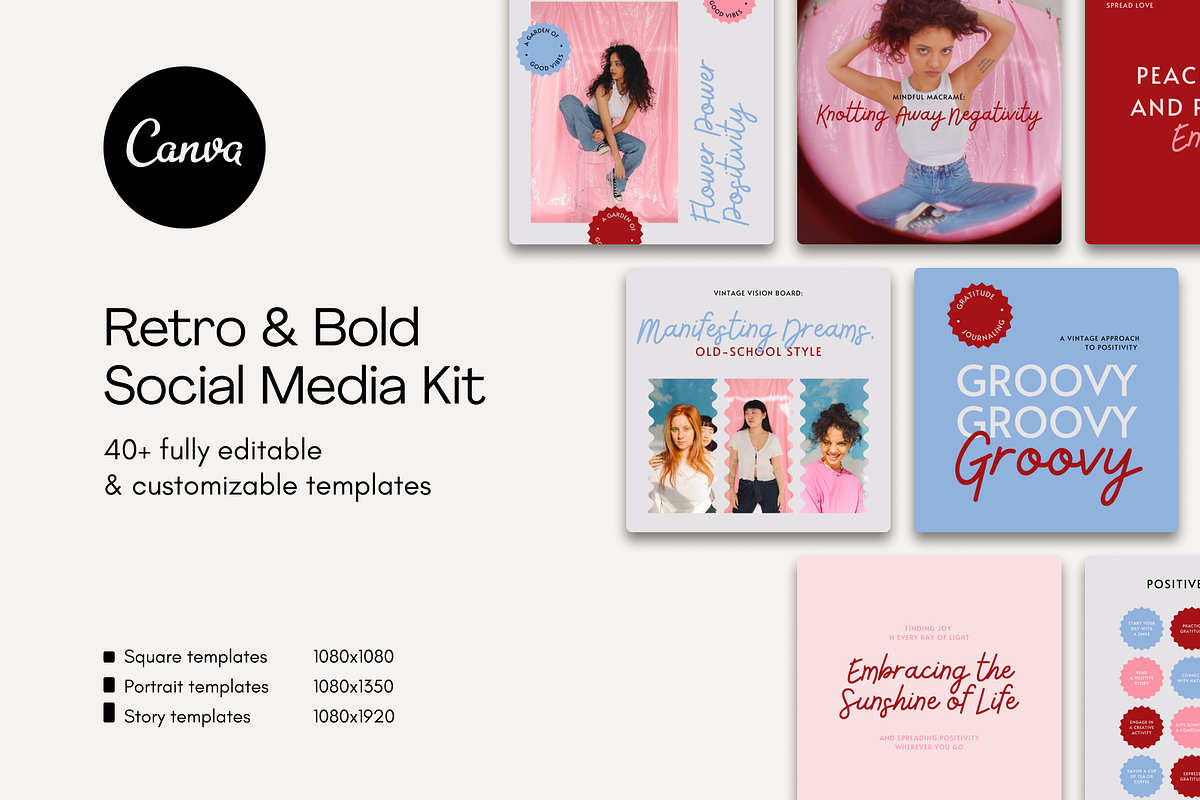 Retro & Bold Social Media Kit Canva preview 8