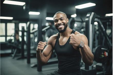 shot of a man giving thumbs up at, a Sports & Recreation Photo by Sergey Kotenev