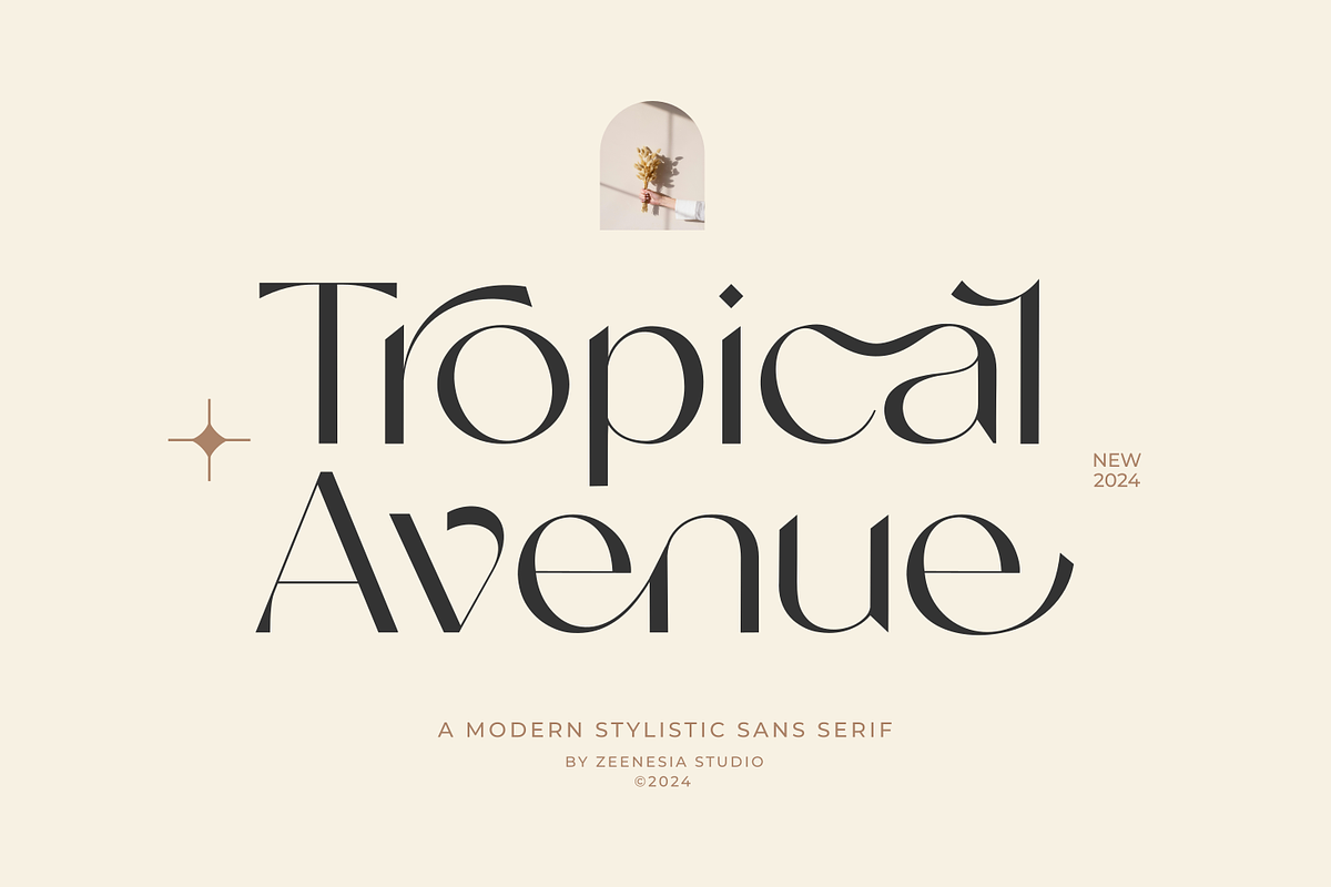 Tropical Avenue, a Sans Serif Font by zeenesia (Photo 1 of 18)