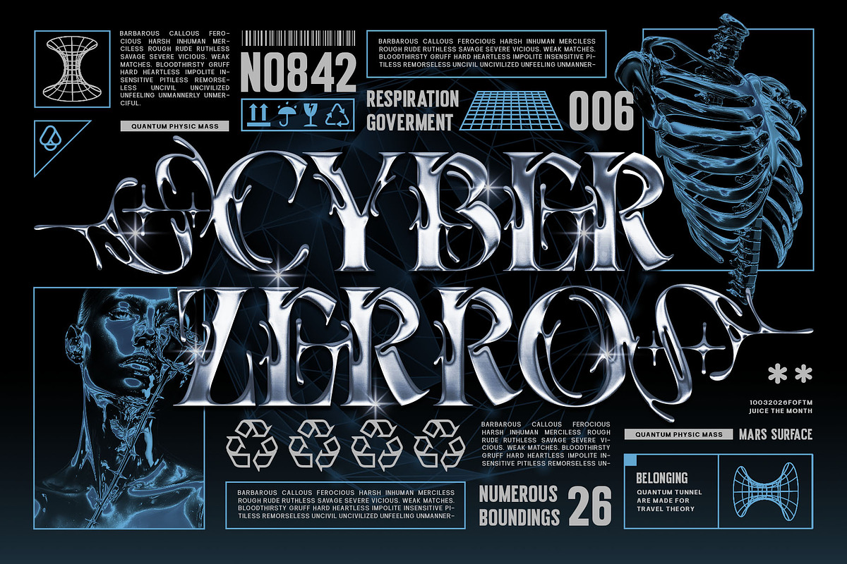 Shadow Chrome Typeface, a Serif Font by alit design (Photo 6 of 17)