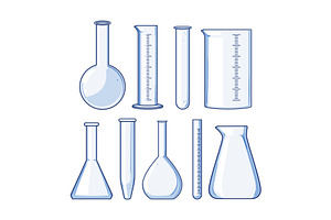 Scientific laboratory glassware set, an Object Graphic by pikepicture
