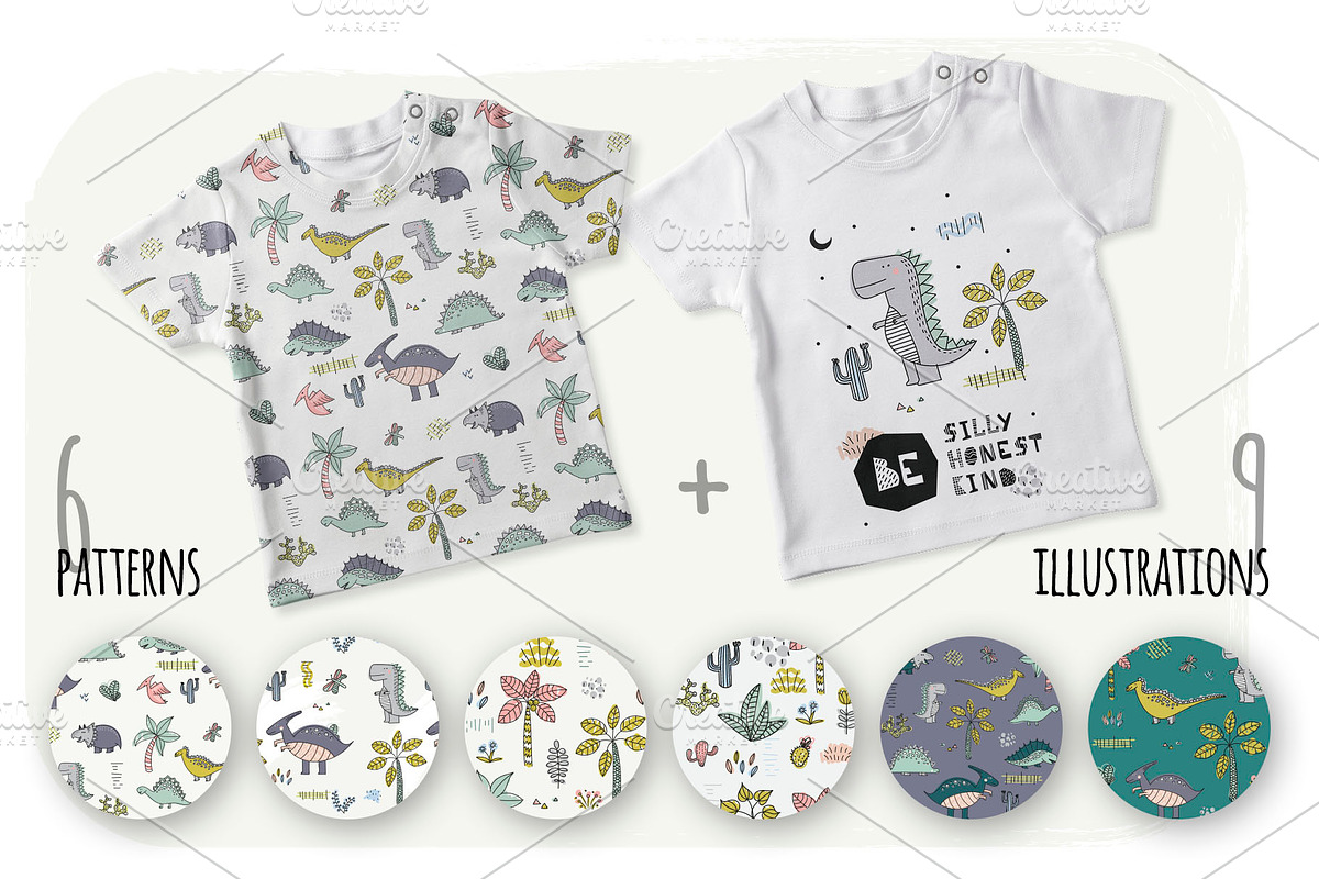 DINO. Design set., an Animal Illustration by kuchuk_design (Photo 2 of 6)