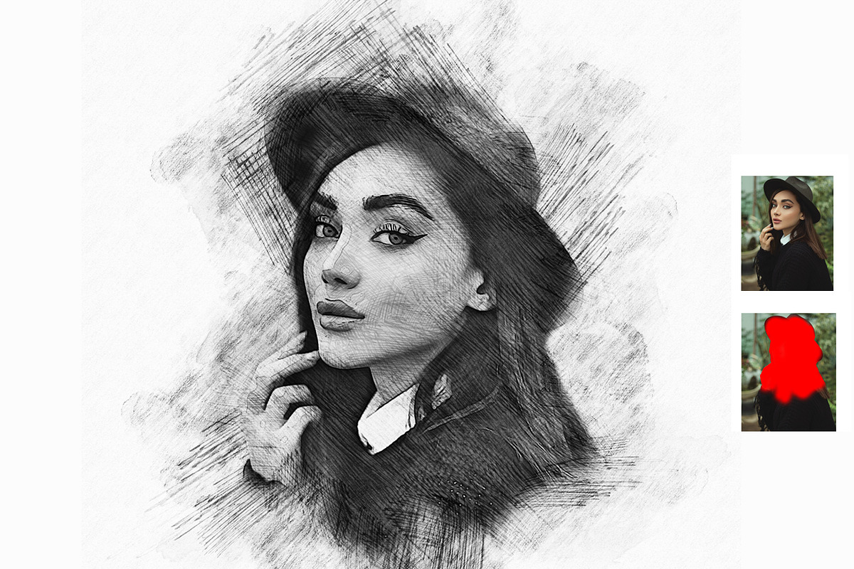 Modern Pencil Sketch PS Action, an Action Add-On by MRI STUDIO (Photo 26 of 31)