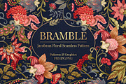 Bramble Jacobean Floral Pattern, a Pattern Graphic by Sonulkaster (Thumbnail 1 of 13)