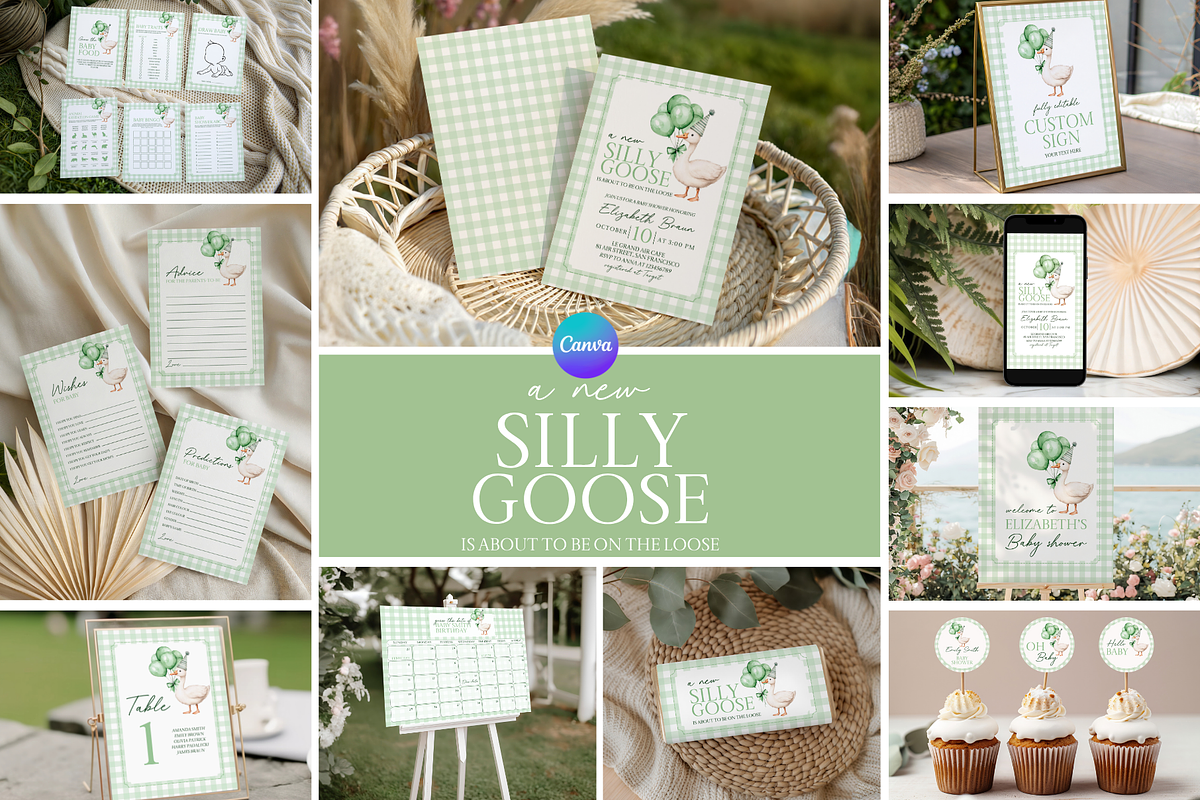 Silly Goose Baby Shower Bundle, an Invitation Template by Digital_Mind (Photo 1 of 9)