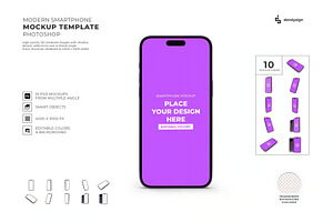 Smartphone Mockup Template Set, an Android Mockup by DesignRushMarket
