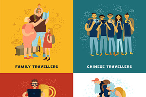 Travel Tips Concept Icons Set