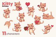 Kitty Birthday collection, an Animal Illustration by moja doodle (Thumbnail 2 of 4)