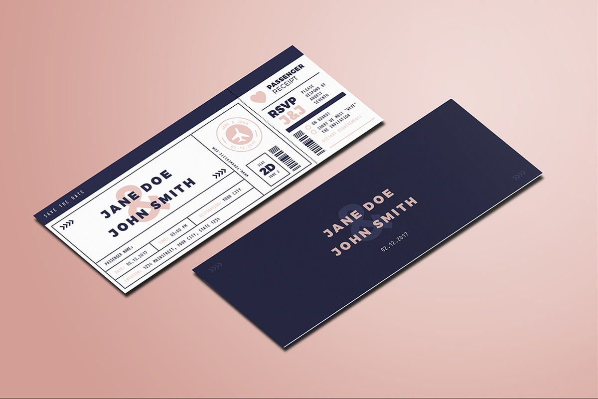 Boarding Pass Wedding Invitation, an Invitation Template by Vynetta (Photo 1 of 4)