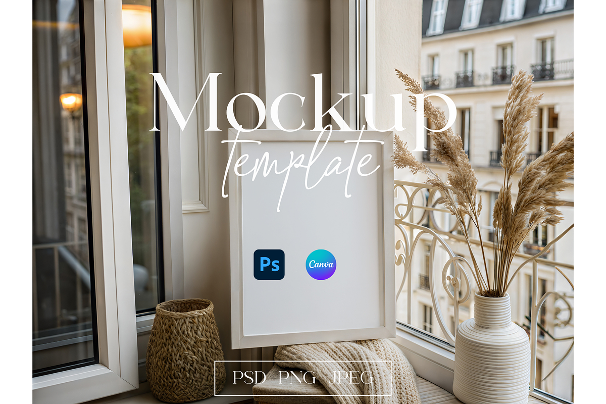Parisian Balcony Frame Mockup, a Product Mockup by MockupWizard (Photo 1 of 5)
