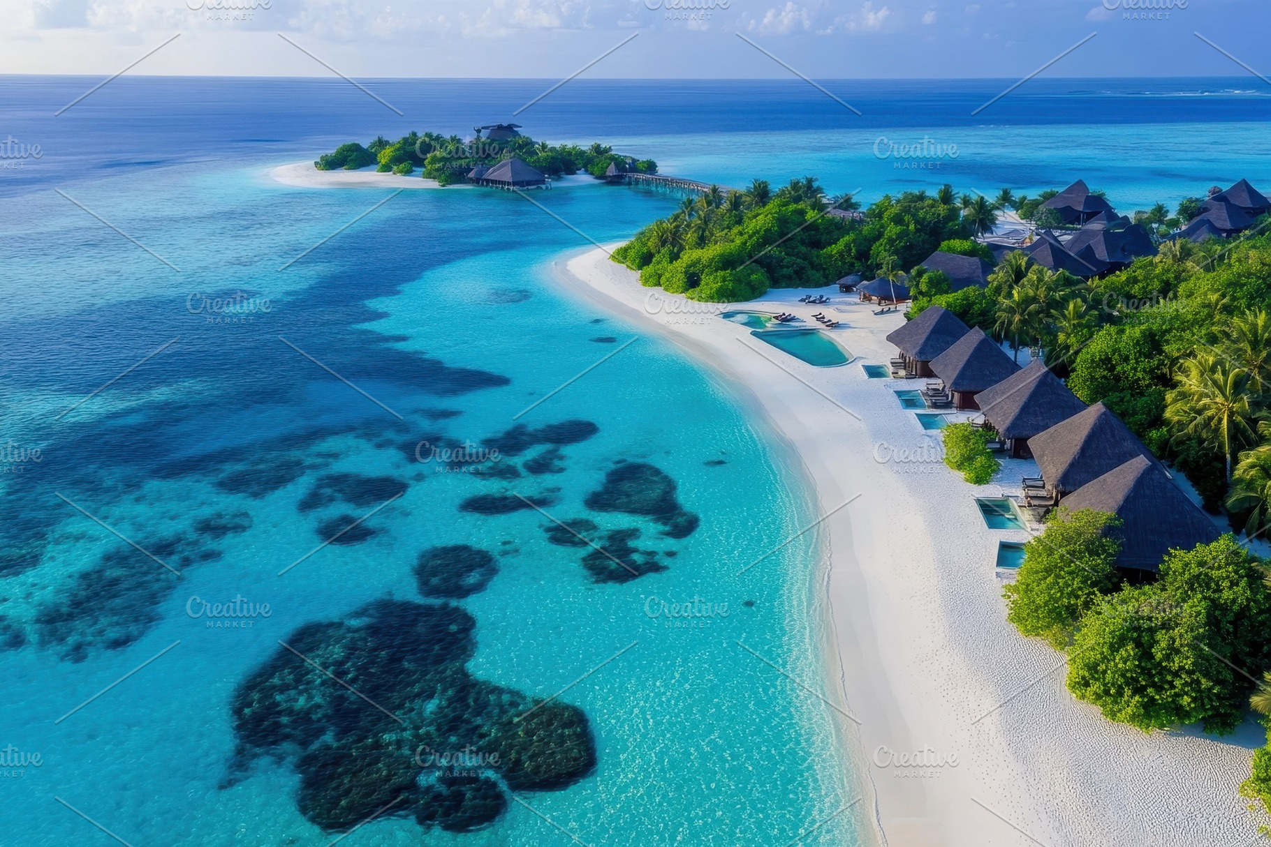 Stunning aerial view of a tropical i, a Photo by Tanuart
