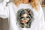 Whimsical 4th of July Girls Clipart, a Seasonal Illustration by Canvas Craft (Thumbnail 5 of 10)